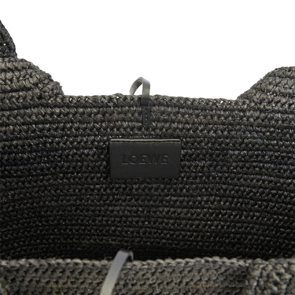 LOEWE x Paula Ibiza Elephant Raffia Basket Bag Black - Picture 9 of 9